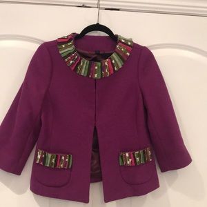 Boden purple cropped blazer must see size 10